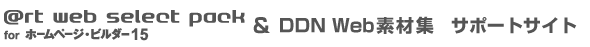@rt web selectpack for z[y[WEr_[15 & DDN WebfޏW̃T|[gTCg